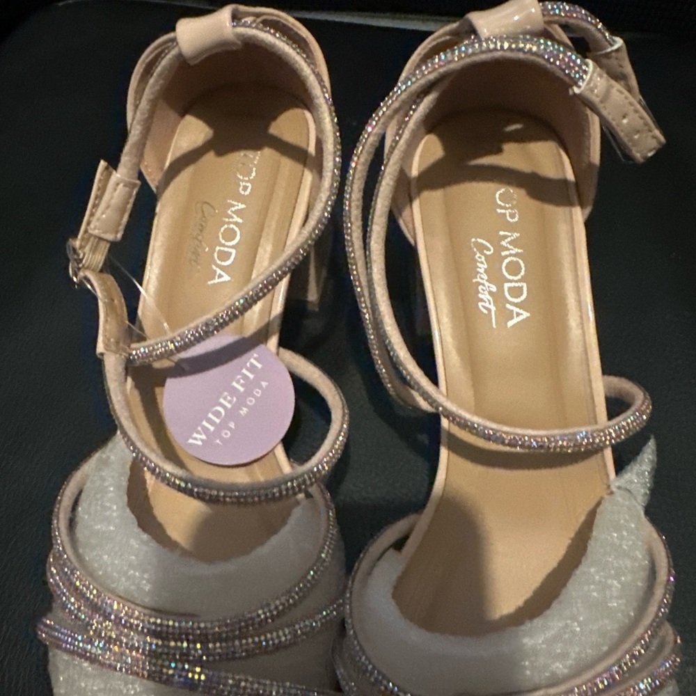 TOP Moda Women's Glittering Pink Heels